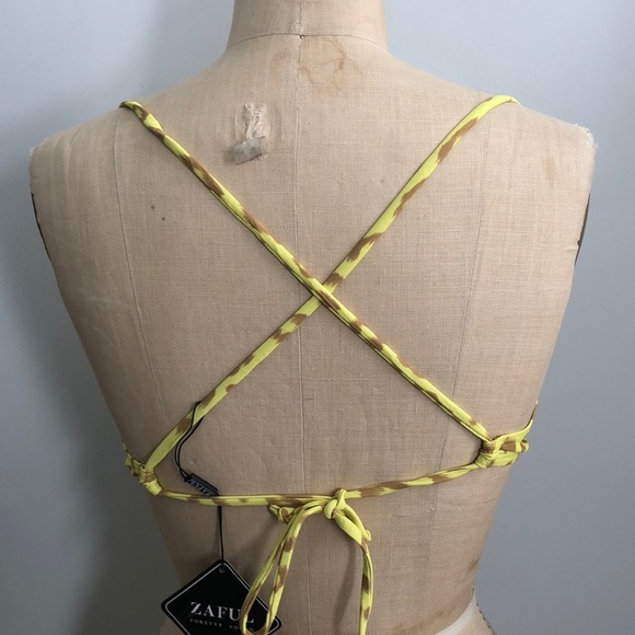 YELLOW LEOPARD CRISS CROSS BATHING SUIT BRAND NEW - Picture 2 of 5